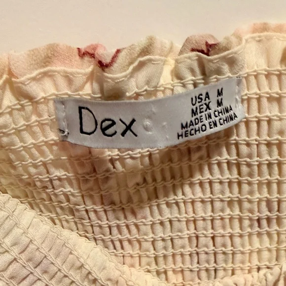 Dex Smocked Square-Neck Floral Midi Dress in Light Pink PTP 16-20” - Picture 3 of 8